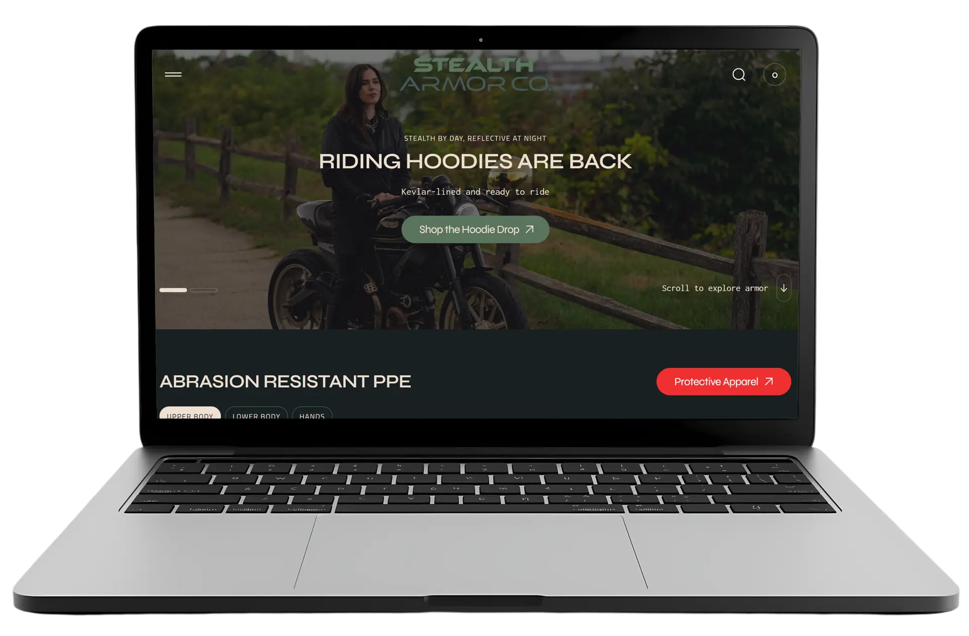 Shopify store built by Alpha Digital — live on laptop